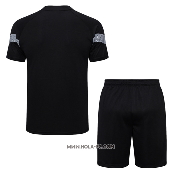 Chandal del AC Milan 2022-2023 Manga Corta Negro - Pantalon Corto